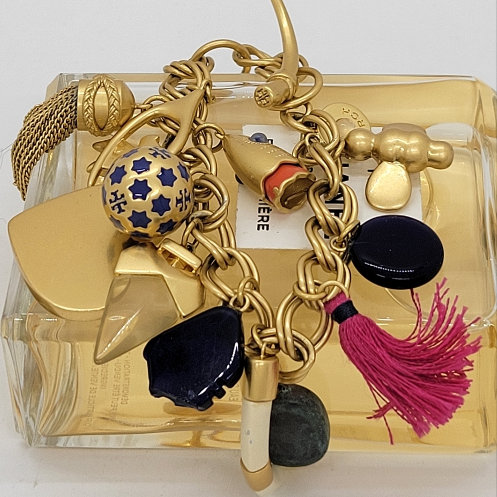 Tory Burch Rare Collectible Signed Charm Bracelet
